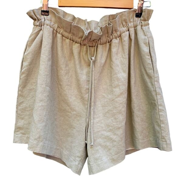 White Birch Dance Through the Night Linen Shorts in Natural boho Lagenlook Large - Picture 6 of 14